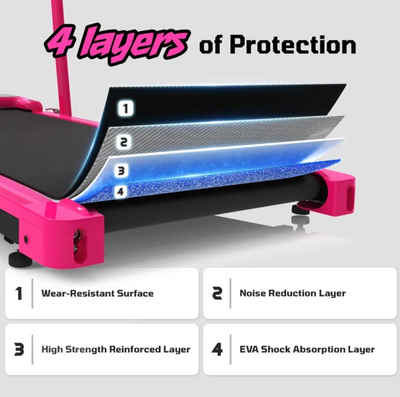 Foldable Walking Pad Treadmill with Handle Bar | 3.8HP