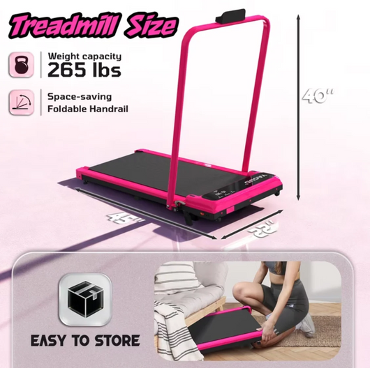 Foldable Walking Pad Treadmill with Handle Bar | 3.8HP